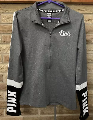 Victorias Secret Pink Brand Ultimate Long Sleeved Pullover Top Gray Size M • $16.99