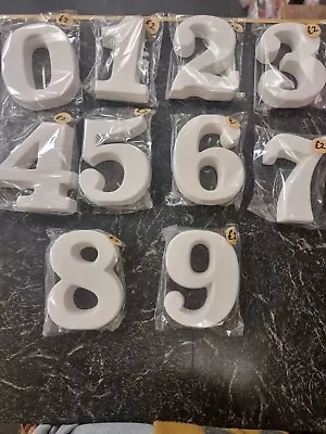 Ceramic White Large Numbers. House. Door. Paint Your Own • £2