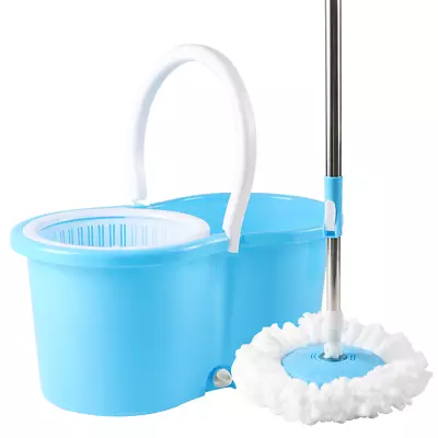 £10.33 • Buy 360° Floor Magic Spin Mop Bucket Set Microfiber Rotating Easy Wring WITH 2 HEADS