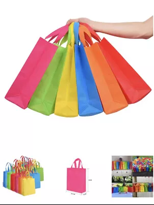 £6 • Buy 15 Party Bags With Handles Non-woven Gift Tote Bags Birthday Party Wedding