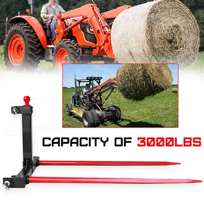 $297.99 • Buy 2pcs 49  Hay Bale Spear 3 Point Tractor Hitch Attachment Heavy Duty Quick Attach