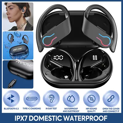 MPOW Bluetooth Earbuds Headphones Wireless Earphones Sports Ear Hook Bass Stereo • £19.94