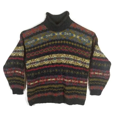 Susquehanna Trail Pullover Mock Neck Sweater Mens M Multicolor LS Wool Blend • $19.24