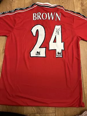 Wes Brown Signed Retro  Manchester United Man Utd Shirt • £99.99