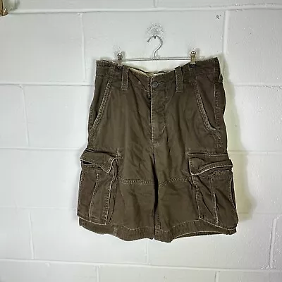 Abercrombie And Fitch Shorts Mens W31 Brown Cargo Utility Casual Cotton Combat • £28.95