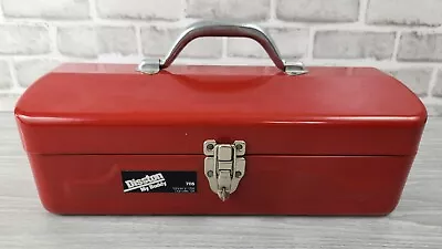 Vintage Red Disston  My Buddy  Metal Toolbox & Tray USA Handle Tool Box 7115 • $35