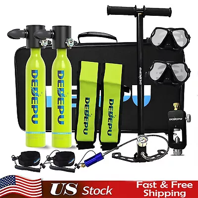 DEDEPU Mini Scuba Diving Kit Oxygen Tank Hand Pump Equipment Underwater Glasses • $129.99
