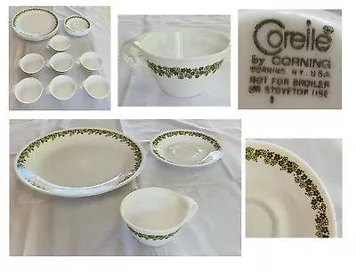 VINTAGE Corelle Dinner Plates Saucers Cups SPRING BLOSSOM Crazy Daisy  21-Pc Set • $92.88