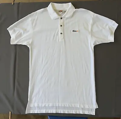 ELLESSE Tennis Polo Shirt Men's Size 5 White Pickleball Sport Golf Leisure 0847 • $18.49