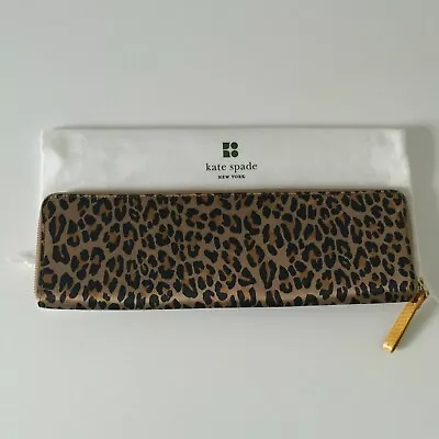 ‘kate Spade’ Bnwot Leopard Print Rectangular Zip Clutch Purse  • $125