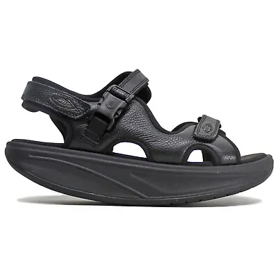 Mbt Kisumu 3S Black Womens Leather Dynamic Sole Ankle Strap Open-toe Sandals • $187.88