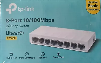 TP-Link LS1008 8-Port Desktop Fast Ethernet Switch • £14.95