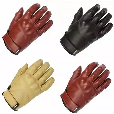 Spada Wyatt Leather Touring Motorcycle Gloves Summer Cruiser Motorbike Black • £34.99