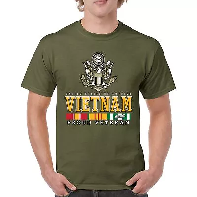 Vietnam War Proud Veteran T-shirt American Army Vet DD 214 Patriot Men's Tee • $18.95