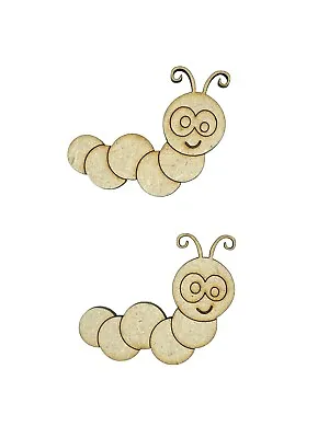 12x Caterpillar Bug With Detail 4cm Wood Craft Embelishments Laser Cut Shape MDF • £3.15