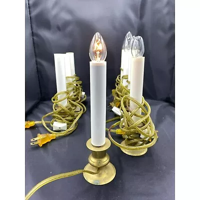 Vintage Single Electric Christmas Window Candles Lot Of 8 Switch On Cord Heavy • $29.98