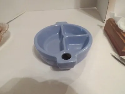 Vintage Blue Ceramic Divided Warming Baby Dish • £9.50