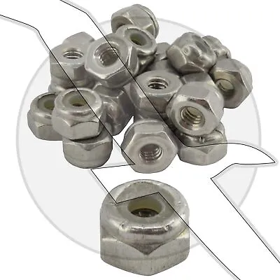 8-32 #8 Stainless Steel SS Hex Locking Nylock Lock Nut • $3.99