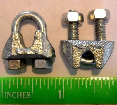 Cable Clamps U-Bolts Galvanized Clamps Steel Aircraft Cable Wire Clips U Bolts • $16.35