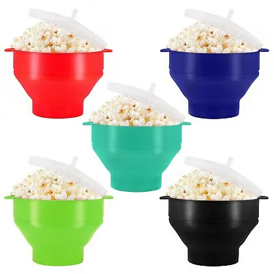 Microwave Silicone Popcorn Popper Maker Collapsible Bowl Hot Air Dishwasher Safe • $10.99