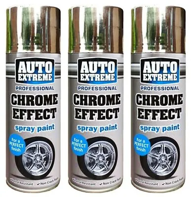 £18.99 • Buy AX Chrome Effect Spray Paint Aerosol Can Auto Extreme Car Van Bike 400ml.
