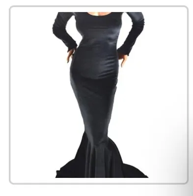 Soft Black Velvety Morticia Addams Dress Halloween Costume • $68