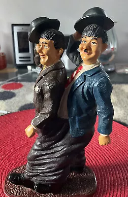 VINTAGE LAUREL & HARDY WEARING SAME TROUSERS FIGURINE 8” Well Modelled  • £25