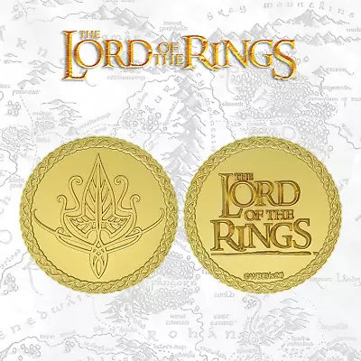 LIMITED EDITION Lord Of The Rings 24k Gold Plated MORDOR Medallion LOTR MAP • £19.99