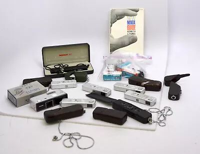 Vintage Minox Subminiature Spy Cameras B IIl Lot (10) Leather Cases Accessories • $195