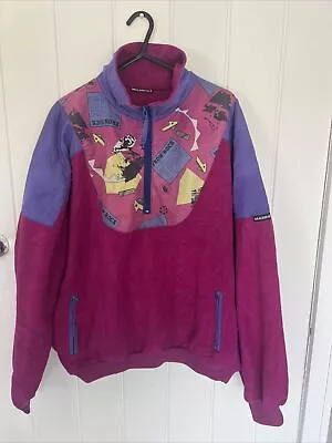 Mammut Vintage 90s Retro Purple Fleece Zip She’ll Suit Jumper Sz 12 14 • £4.50