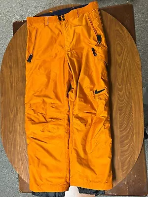 Mens Used Vintage Nike Acg Orange Snowboard Ski Pants Size Large • $0.99