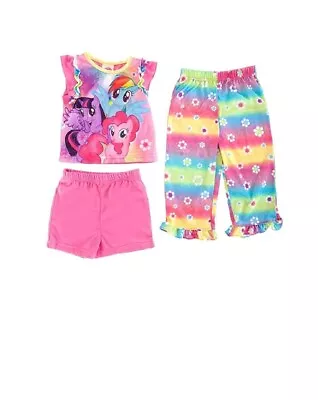 My Little Pony Girls 4-8 3-Piece Pajama Set (2T Pink) • $22.11