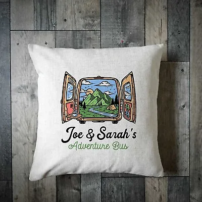 Adventure Campervan Cushion - Camper Van Gift - Adventure Personalised Cushion • £18