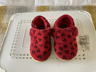 £3.50 • Buy Clarks Disney Slippers Red Mickey Mouse Infant Size 7f
