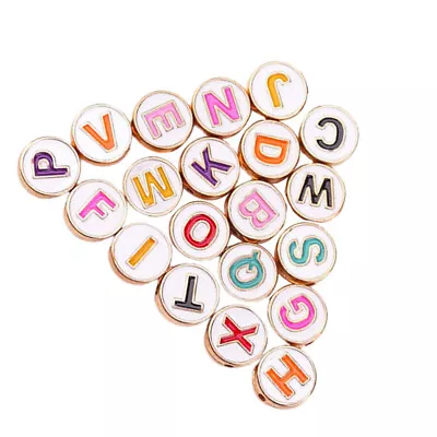  20 Pcs Drip Alphabet Beads Copper Jewelry Accessory Letter Loose Metal • £9.49