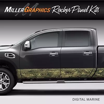 Camo Digital Marine Rocker Panel Graphic Decal Wrap Kit Truck - 4 Size Options • $79.99