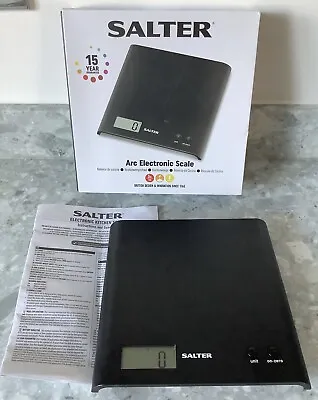 Salter Electronic Kitchen Scales Arc Black Digital Compact Cooking Baking • £10.50