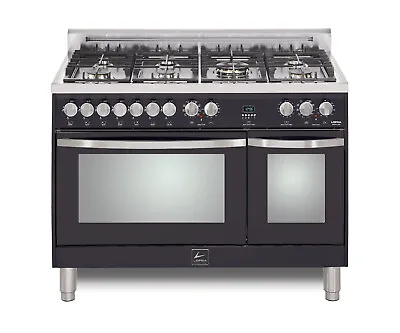 Lofra CURVA 48 Inch Range Freestanding Dual Fuel Oven 7 Burners Matte Black • $4999