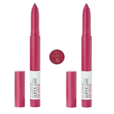 LOT OF 2 Maybelline Super Stay Ink Crayon Lipstick #35 Treat Yourself • $17.45