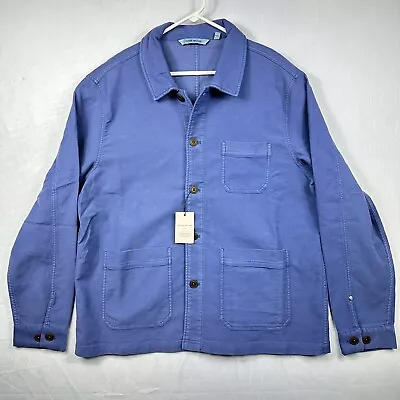 PETER MILLAR Coastline Chore Coat Mens XL Atlantic Blue Stretch Twill NWT $200 • $128.95