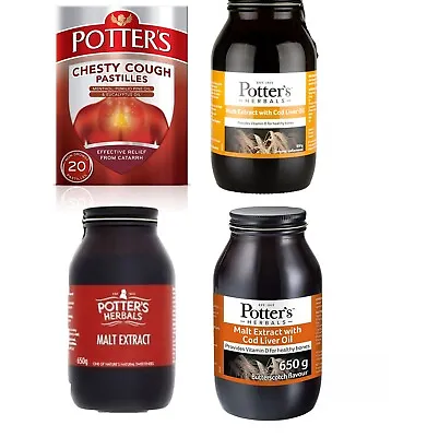£5.59 • Buy Potters Chesty Cough Pastilles Non-Drowsy 20 ,Cold Liver Oil 650g