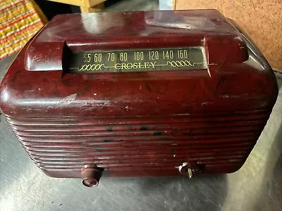 Vintage Crosley Bakelite Tube Radio-Burgundy-untested  • $40