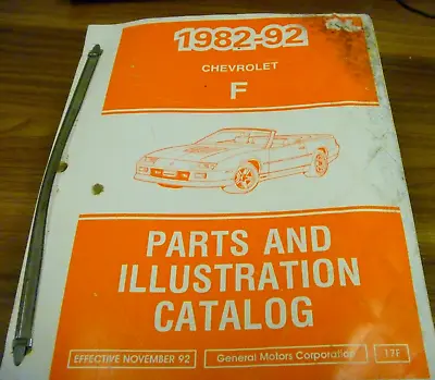 1982-1992 Chevrolet Camaro Coupe Parts Catalog Manual 1987 1988 1989 1990 1991 • $209.30