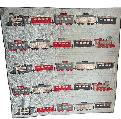 Pottery Barn Kids Locomotive Train Applique Quilt Full/Queen Kids Blanket • $69.99