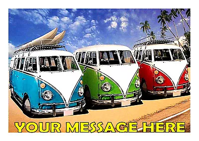£4.50 • Buy V.w. Camper Van  Birthday Cake Topper Edible Icing Sheet A4 Personalised