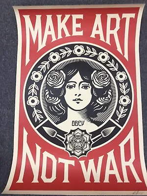 Shepard Fairey Signed Make Art Not War Print Poster Pop Activist Art • $849.99