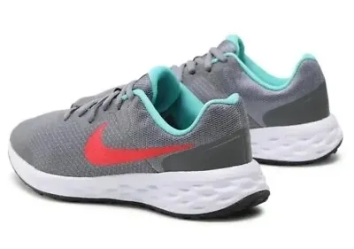 Nike Revolution 6 NN Trainers 4 Uk 36.5 Eu Running Sports  Shoes Smoke Grey Red • £36