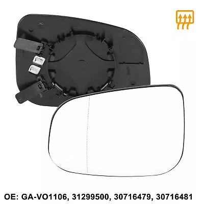 Car Left Driver Side Heated Mirror Glass W/ Backing Plate For Volvo S80 V60 C30 • $20.89