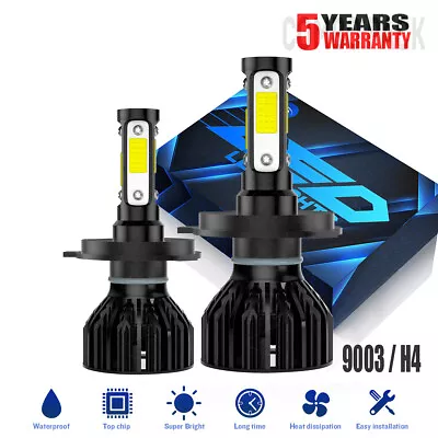 Super Bright H4 9003 LED Headlight Kit Bulb High Low Beam White 40000LM • $29.99