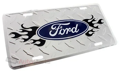 Ford Logo License Plate Aluminum Chrome Diamond Stamped Metal Auto/car/truck Tag • $10.95